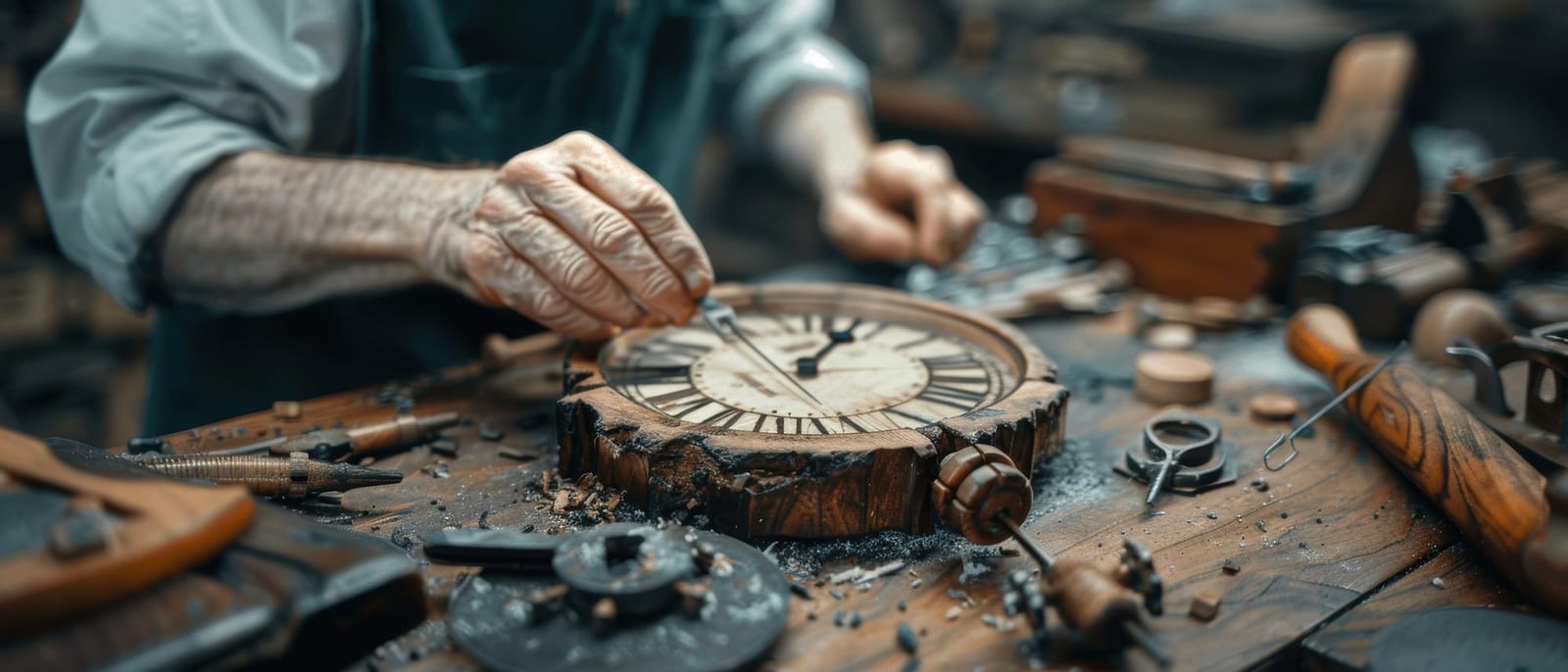 Orologio da abito durante la revisione completa del movimento